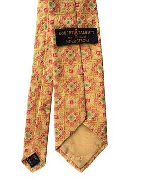 Robert Talbott Nordstrom Best Of Class Silk Tie Yellow Floral Geometric Pattern